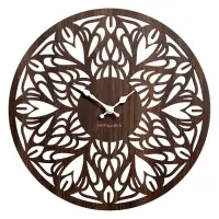 Часы настенные Tenero, интерьерные, плавный ход, d=33.5 см, ажурные, коричневые
