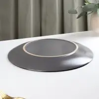 Тарелка Доляна &laquo;Ваниль&raquo;, d=27 см, керамика, серая