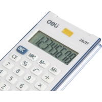 Калькулятор карманный Deli E39217, 8-р, батар., 102x61мм, синий