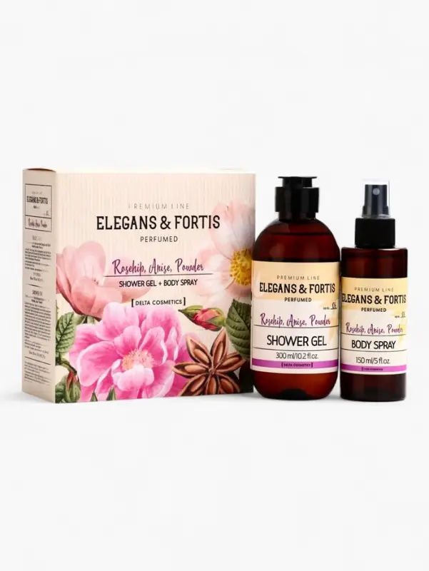 Набор женский VEGAN.Love.Studio  Набор женский VEGAN.Love.Studio "Rosehip, Anise, Powder": гель для душа 300 мл + спрей для тела 150