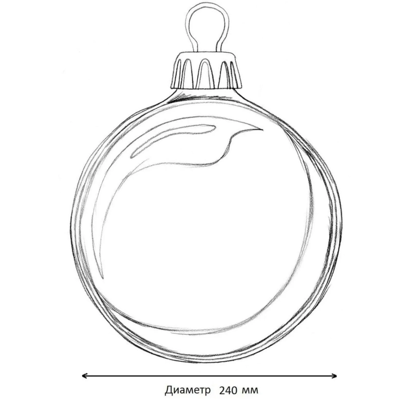 Шар 240мм, с глиттером лакированный (красный), 513434