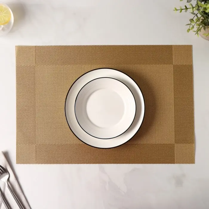 Салфетка сервировочная на стол Доляна &laquo;Шахматы&raquo;, 45&times;30 см, карамельная