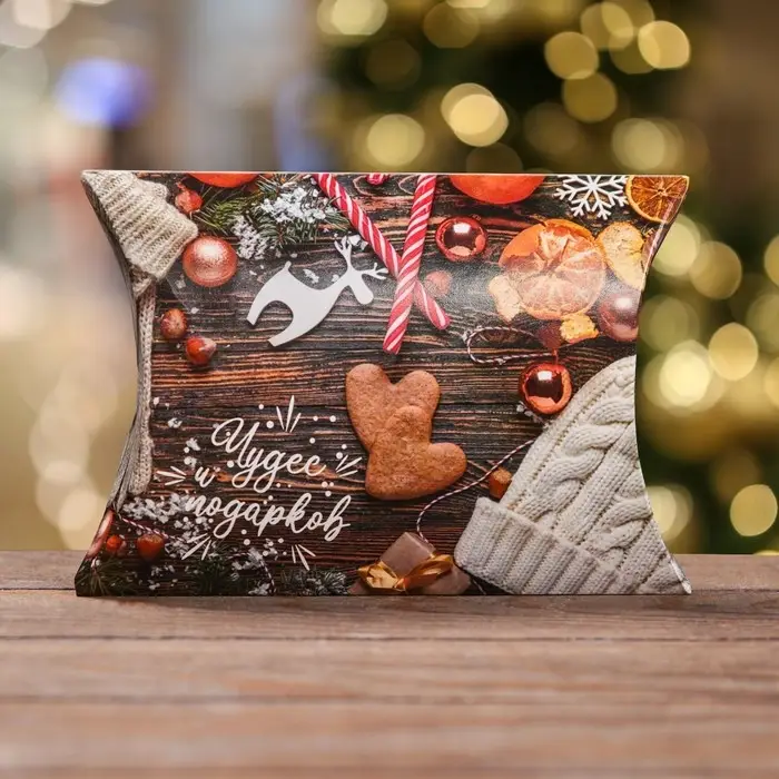 Коробка складная, подарочная новогодняя «Печенье» 19×14×4 см