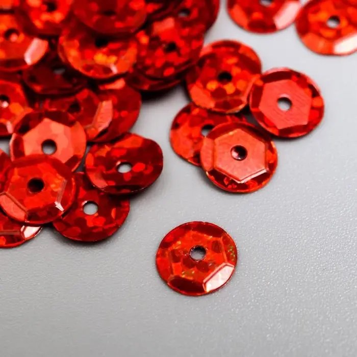 Пайетки Пайетки "Zlatka ZL" 6 мм, 10 гр, красный