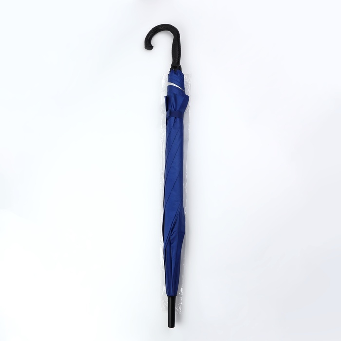 Зонт - трость полуавтоматический, &laquo;Однотонный&raquo;, 8 спиц, R = 52/60 см, D = 120 см, цвет синий