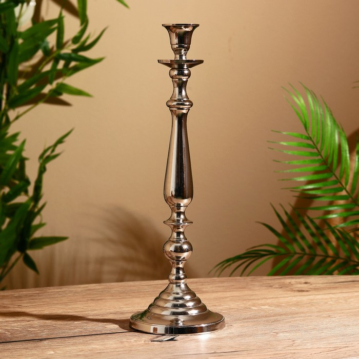 Подсвечник алюминий Подсвечник алюминий "Салют" на 1 свечу 11х11х34 см