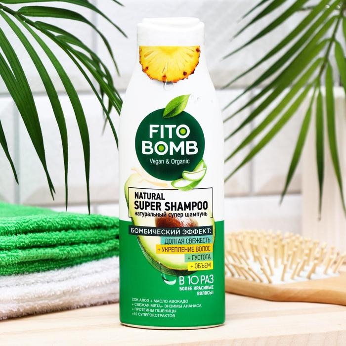Шампунь для волос FITO BOMB сок алоэ, масло авокадо и экстракт мяты, 250 мл Шампунь для волос FITO BOMB сок алоэ, масло авокадо и экстракт мяты, 250 мл