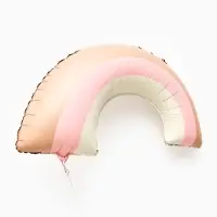 Воздушный шар фольгированный 32" "Радуга"  розовый сатин