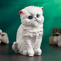 Копилка для денег &laquo;Котёнок&raquo;, гипс, белый, 16&times;12 см