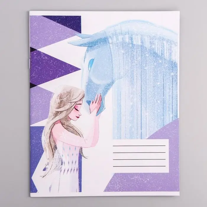 Тетрадь в клетку 12 листов, 5 видов МИКС, обложка мелованная бумага, &laquo;Холодное сердце&raquo;