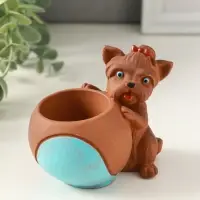 Подставка для мелочей &laquo;Собака с мячом&raquo; мультиколор, 8&times;10&times;6 см, гипс