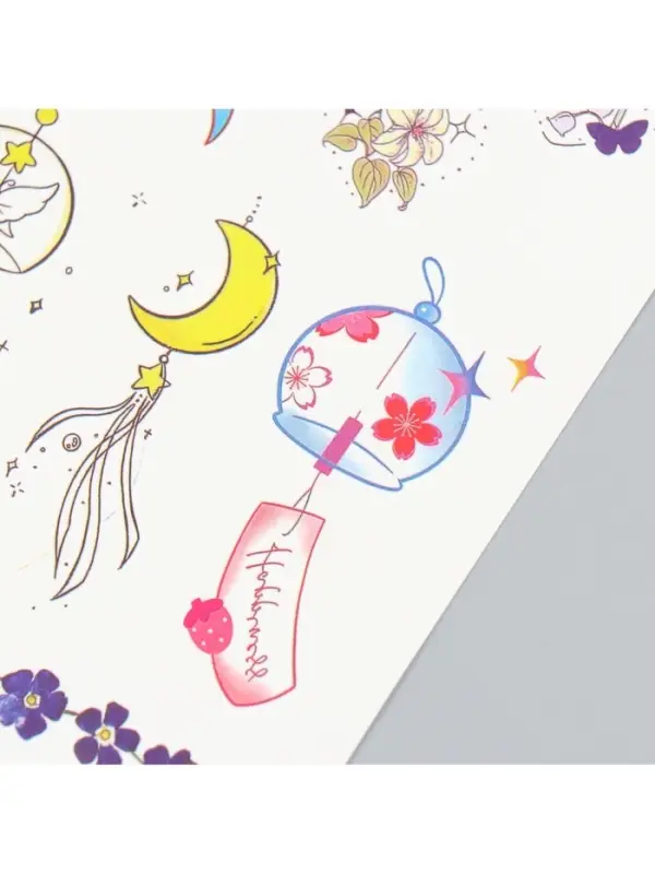 Переводные тату цветные «Бант из лепестков», временные татуировки, 18×11 см