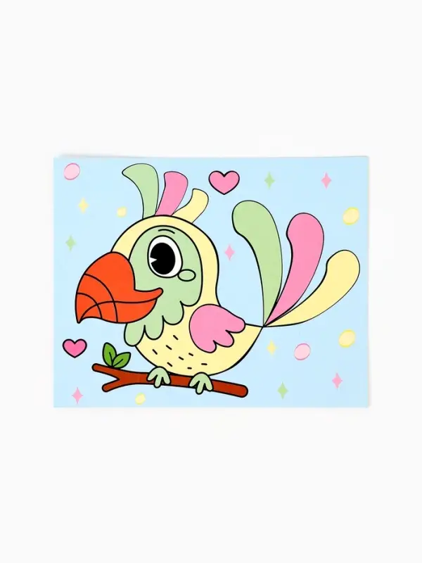 Объемная аппликация "Попугай". По методике Монтессори. 257121