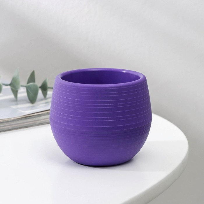 Горшок для цветов с поддоном «Япония», 125 мл, d=8 см, h=6,5 см, цвет фиолетовый Горшок для цветов с поддоном «Япония», 125 мл, d=8 см, h=6,5 см, цвет фиолетовый