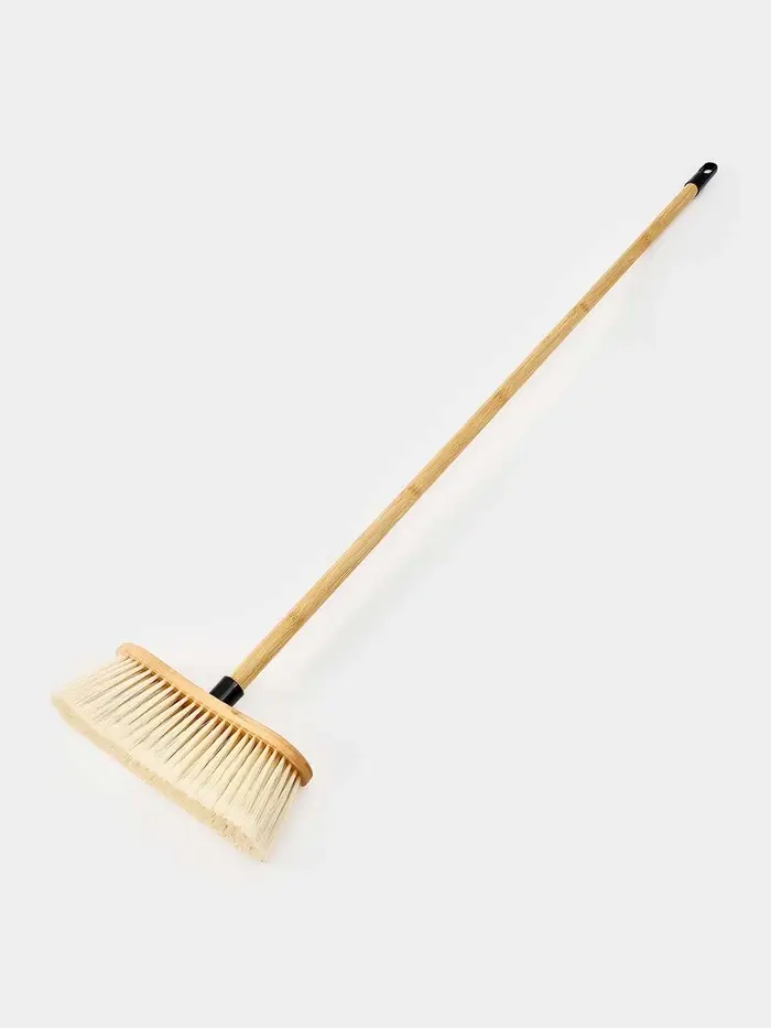 Щетка для пола "Meli", бамбук, 30х130 см, ворс 7 см, цвет черный Щетка для пола "Meli", бамбук, 30х130 см, ворс 7 см, цвет черный