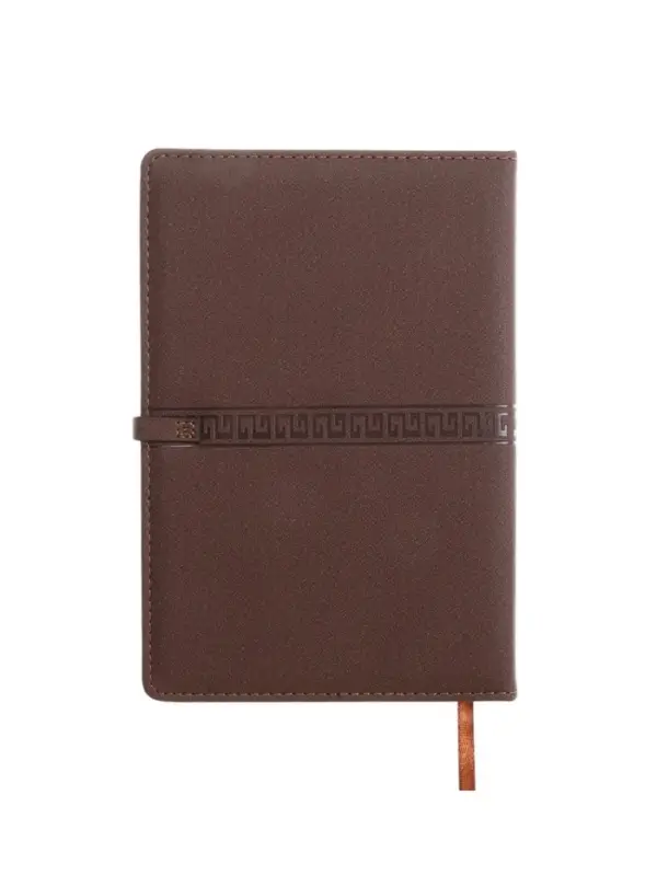 Ежедневник недатированный формат А5, с хлястиком, 112л, линия, пвх, Узор Коричневый Ежедневник недатированный формат А5, с хлястиком, 112л, линия, пвх, Узор Коричневый