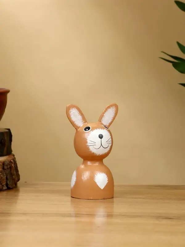 Набор сувенирный «Зайки», h=15 см, h=13 см, h=10.5 см, дерево, коричневый