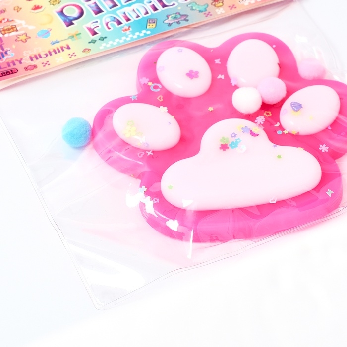 Сквиш антистресс - игрушка «Кошачья лапка», с блёстками, МИКС