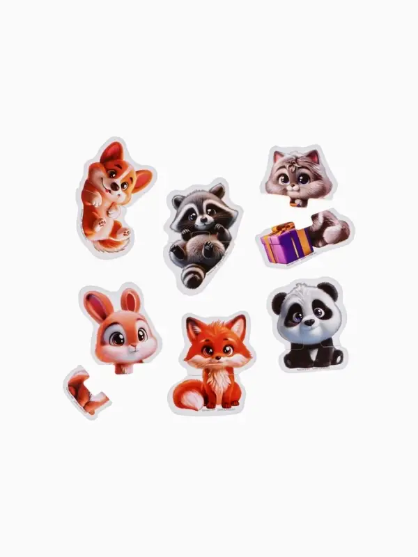 Макси-пазлы Крошка Я &laquo;Зимние истории&raquo;, новогодний набор игрушек, 6 шт., 12 деталей, для ванны