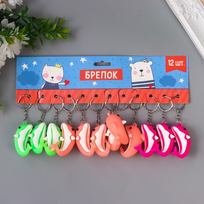 Брелок резина Брелок резина "Дельфин" МИКС 5,5х4х3,5 см