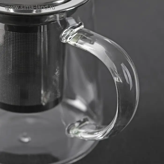 Чайник стеклянный заварочный с металлическим ситом &laquo;Квадро&raquo;, 350 мл