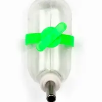 Поилка для грызунов, 60 мл, 12&times;4 см, с металлическим носиком, прозрачная, зелёное крепление