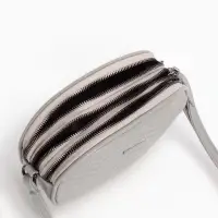 Сумка женская кросс-боди на молнии, 19&times;7&times;15 см, серая