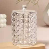 Органайзер для ватных палочек, с крышкой, d=6.5&times;11 см, прозрачный
