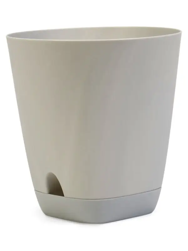Кашпо с прикорневым поливом 2 л D-14,5см, H-15см серый Кашпо с прикорневым поливом 2 л D-14,5см, H-15см серый "Гранд"