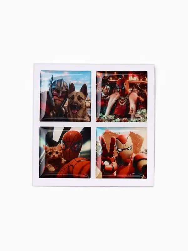 Объемные 3D стикеры на телефон &laquo;Супергерои&raquo;, 4 шт, 3 &times; 3 см