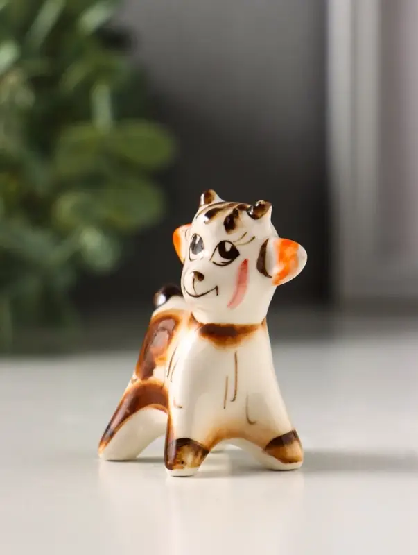 Фигурка фарфор &laquo;Сеня козлёнок&raquo;, 5.5 см, гжель цветная, МИКС