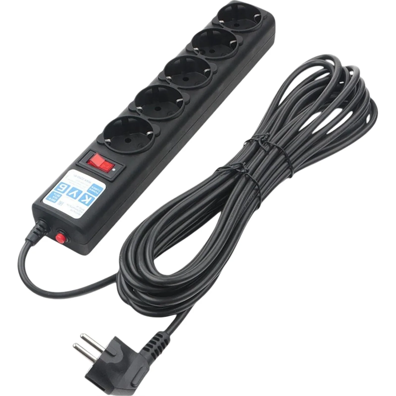 Сетевой фильтр Power Cube B 3.0 м 5 розеток (черный) 10А/2,2кВт(SPG5-С3)