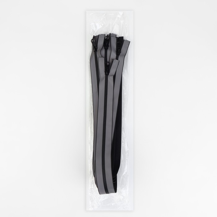 Молния «Спираль», №7, разъёмная, водонепроницаемая, светоотражающая, замок автомат, 60 см, цвет серый, цена за 1 штуку Молния «Спираль», №7, разъёмная, водонепроницаемая, светоотражающая, замок автомат, 60 см, цвет серый, цена за 1 штуку