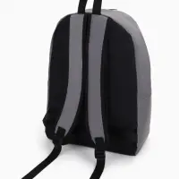 Рюкзак школьный на молнии, с карманом, однотонный, размер 30&times;14&times;41 см, серый