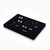 Подставка для колец &laquo;QF. Флок&raquo;, 7 полос, 35&times;24&times;3 см, чёрная