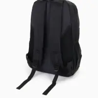 Рюкзак школьный на молнии, с карманами, однотонный, размер 31&times;14&times;47 см, чёрный/зелёный