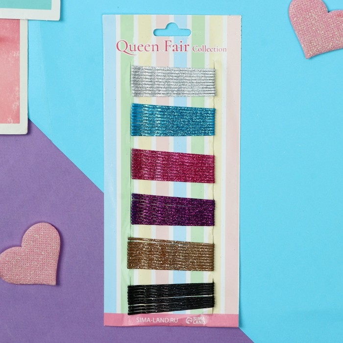 Невидимка для волос Невидимка для волос "Классика" (набор 60 шт) ассорти №1,2,3,4, 5,2 см 5,5 см