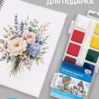 Акварель медовая &laquo;Гамма. Классическая&raquo;, 12 цветов, без кисти, пластик