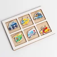Дидактические игра тренажёр памяти Лесная мастерская &laquo;Транспорт&raquo;, 6 деталей. 14 схем