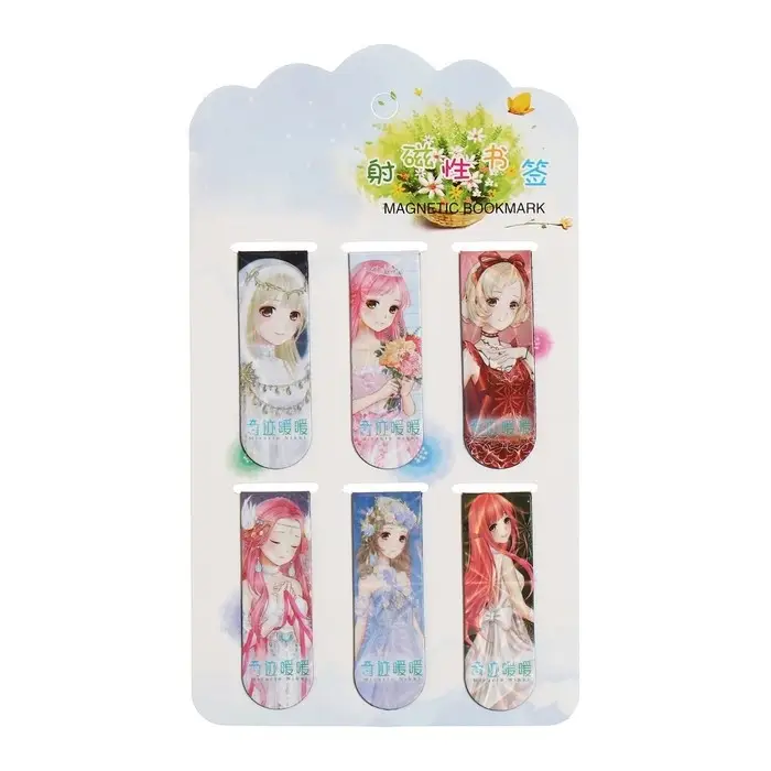 Набор магнитных закладок для книг Calligrata 6 штук, Набор магнитных закладок для книг Calligrata 6 штук, "Аниме", МИКС