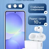 Наушники беспроводные Hoco EW50, TWS, вакуумные, Bluetooth 5.3, 40/300 мАч, шумоподавление, белые
