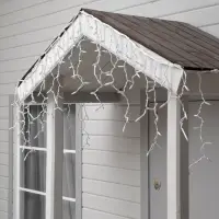 Гирлянда &laquo;Бахрома&raquo; 3&times;0.6 м, IP65, УМС, белая нить каучук, 108 LED, свечение синее, 220 В