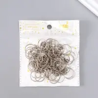 Основа для брелока кольцо металл с цепочкой, серебро d=1.8 см, для цепочки 1.8 см, набор 60 шт.