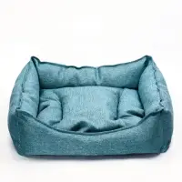 Лежанка для кошек и собак, 65&times;55&times;15 см, мебельная ткань, голубая