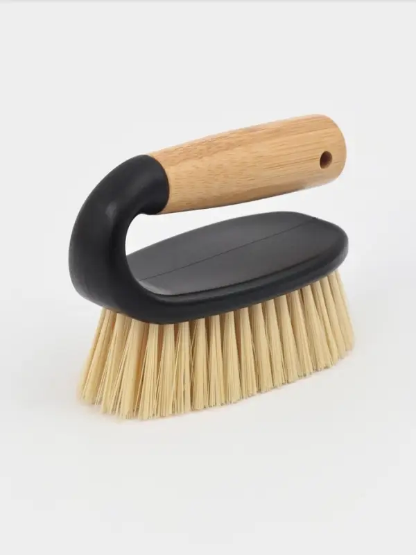Щётка утюжок Доляна Meli, бамбуковая ручка, 12.5&times;6.5&times;9.5 см, чёрная