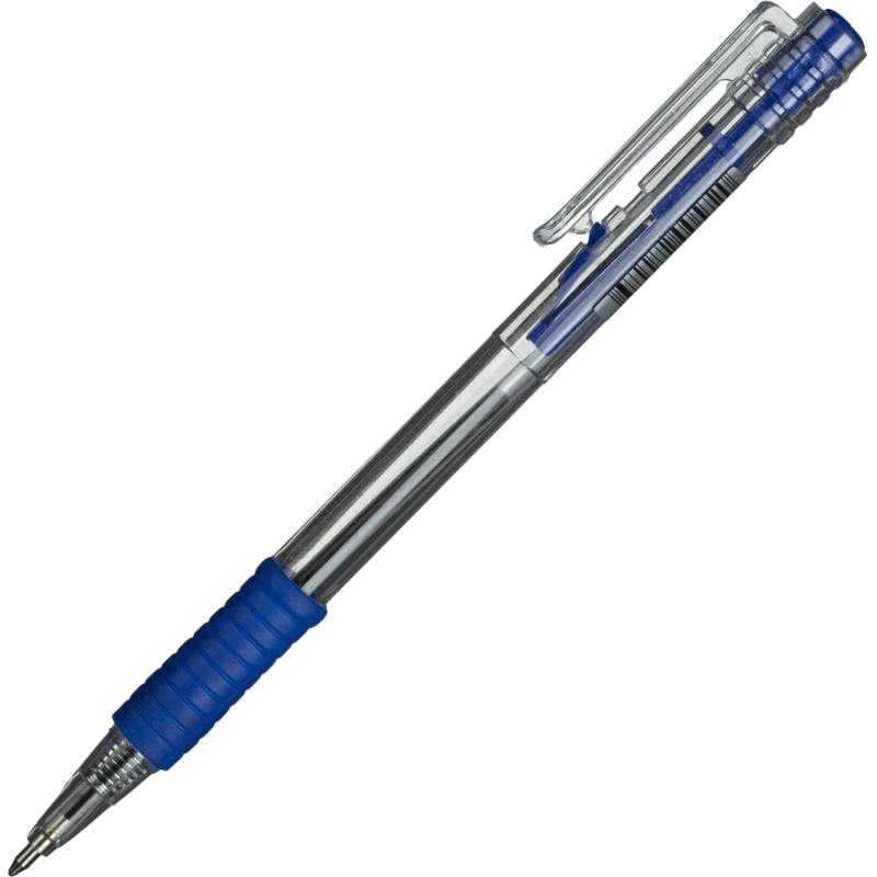 Ручка шариковая автомат. 0,5мм автомат рез.манжет,син
