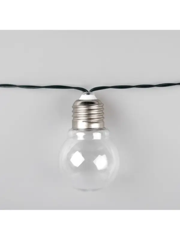 Гирлянда &laquo;Нить&raquo;, 2.7 м, с насадками &laquo;Лампы&raquo;, уличная, IP44, 10 LED, 8 режимов, солнечная батарея, тёмная нить, свечение тёплое белое