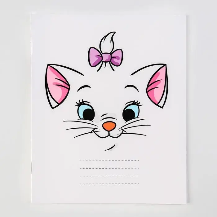 Тетрадь в линейку 12 листов, 5 видов МИКС, обложка мелованный картон, &laquo;Коты аристократы&raquo;