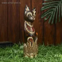 Интерьерный сувенир "Кошка с красными вставками" 30 см Интерьерный сувенир "Кошка с красными вставками" 30 см