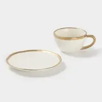 Чайная пара Magistro Poursephona, чашка 250 мл, блюдце d=16 см, фарфор, белая